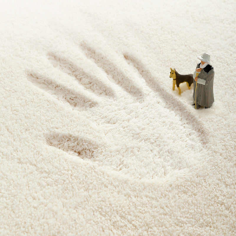 Tapis de couleur solide abricot Polyster Rapis moderne Tapis de support sans glissement pour décoration intérieure