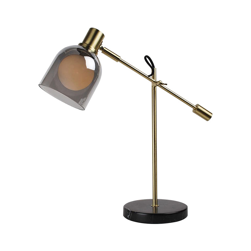 Dome metalen nachtkastje licht minimalisme rookgrijs glas 1-lamp woonkamer nachtkastje lamp