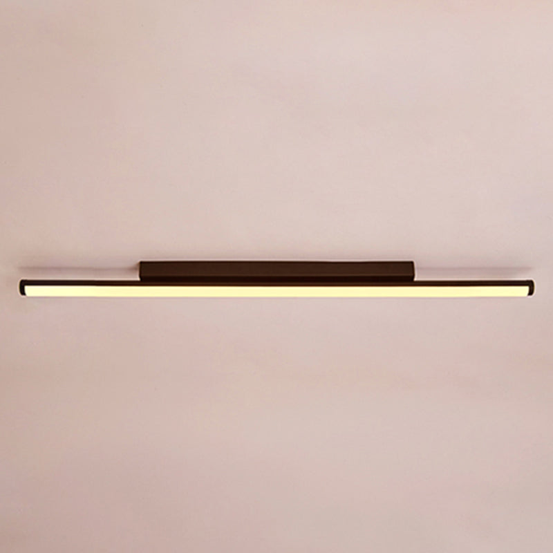 Acrylic Black LED Ceiling Light in Modern Minimalist Style Aluminium Linear Flush Mount