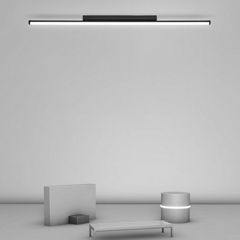 Acrylic Black LED Ceiling Light in Modern Minimalist Style Aluminium Linear Flush Mount