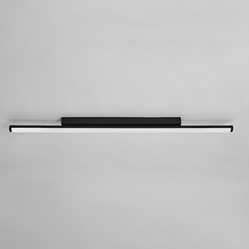 Acrylic Black LED Ceiling Light in Modern Minimalist Style Aluminium Linear Flush Mount