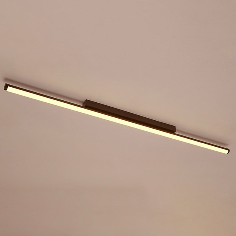 Acrylic Black LED Ceiling Light in Modern Minimalist Style Aluminium Linear Flush Mount