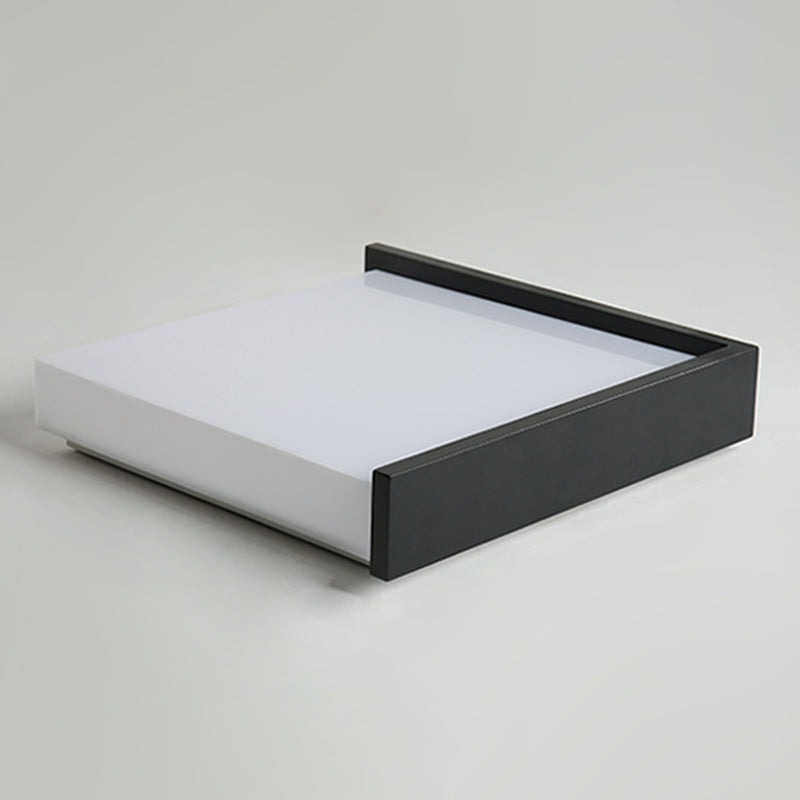 Lámpara de techo cuadrada de hierro forjado, montaje empotrado LED negro acrílico, simplicidad moderna, para dormitorio