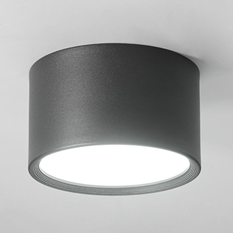 Plafoniera cilindrica moderna e minimalista a LED con montaggio a incasso in ferro con paralume in acrilico
