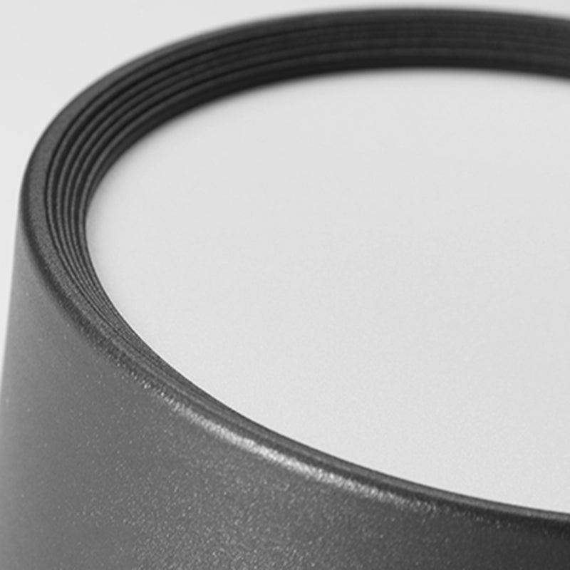 Modern Minimalist LED Flush Mount Iron Cylindrical Ceiling Light with Acrylic Shade