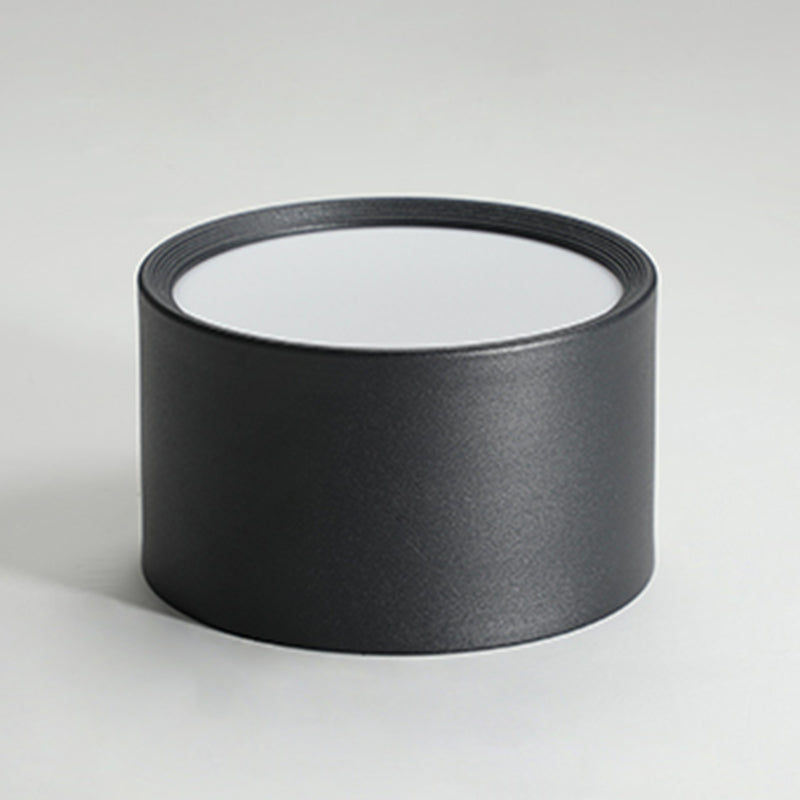 Modern Minimalist LED Flush Mount Iron Cylindrical Ceiling Light with Acrylic Shade