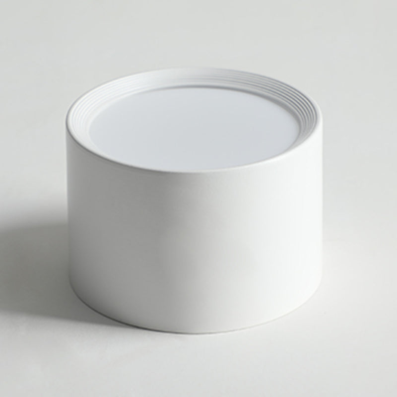 Modern Minimalist LED Flush Mount Iron Cylindrical Ceiling Light with Acrylic Shade