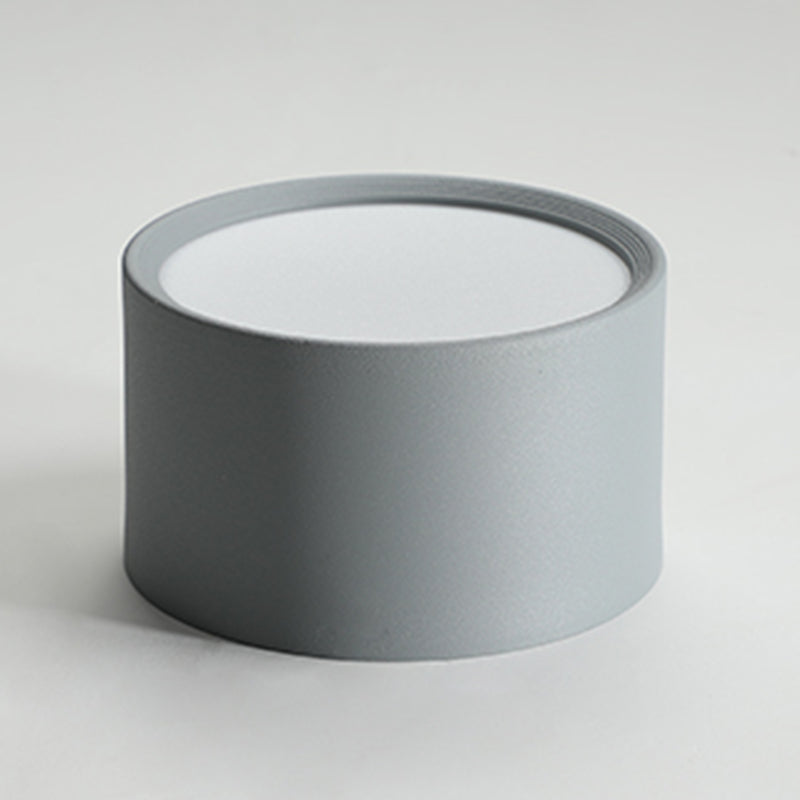 Modern Minimalist LED Flush Mount Iron Cylindrical Ceiling Light with Acrylic Shade