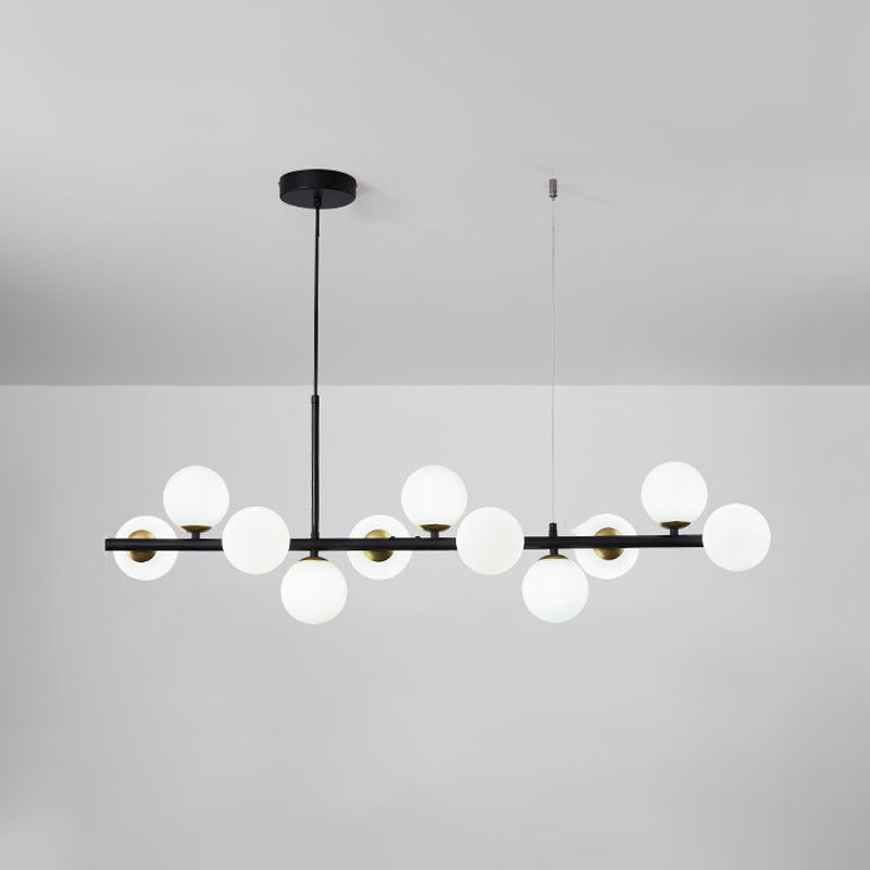 Modern Style Spherical Shape Island Lights Clear Glass Pendant Light Fixtures