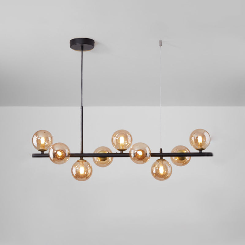 Modern Style Spherical Shape Island Lights Clear Glass Pendant Light Fixtures