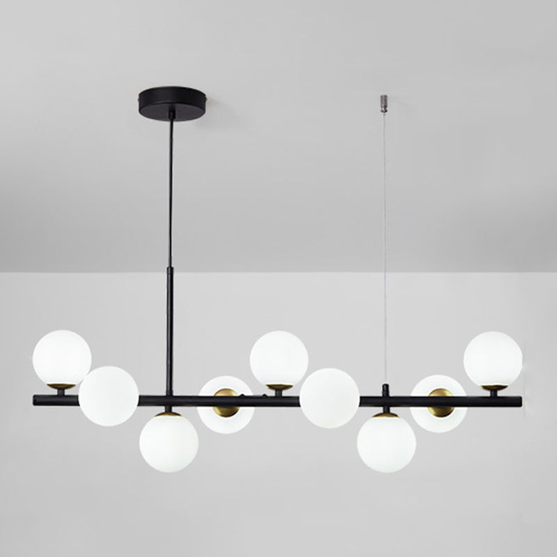 Modern Style Spherical Shape Island Lights Clear Glass Pendant Light Fixtures