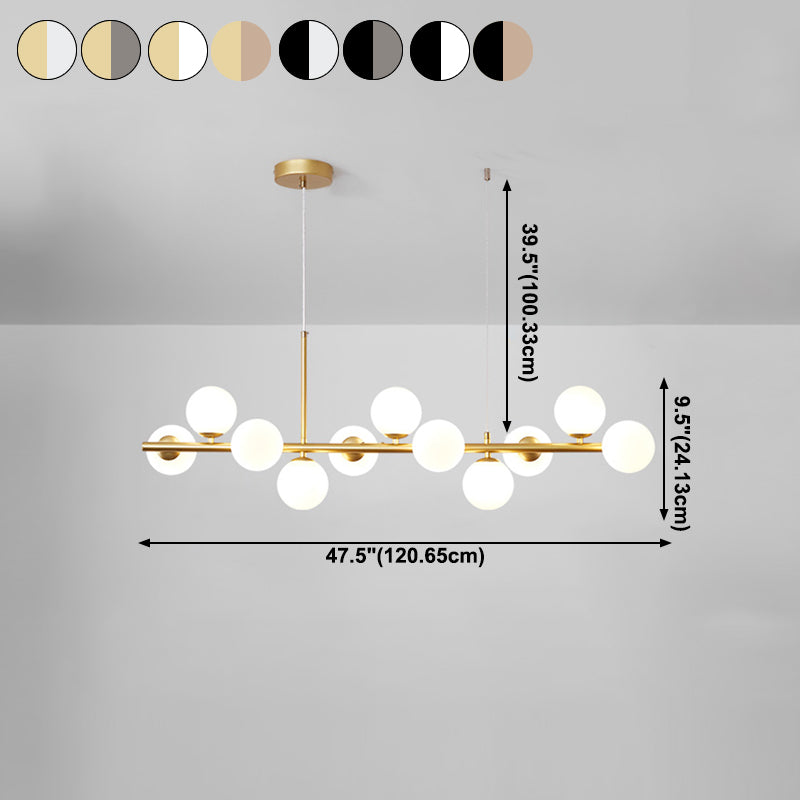 Modern Style Spherical Shape Island Lights Clear Glass Pendant Light Fixtures