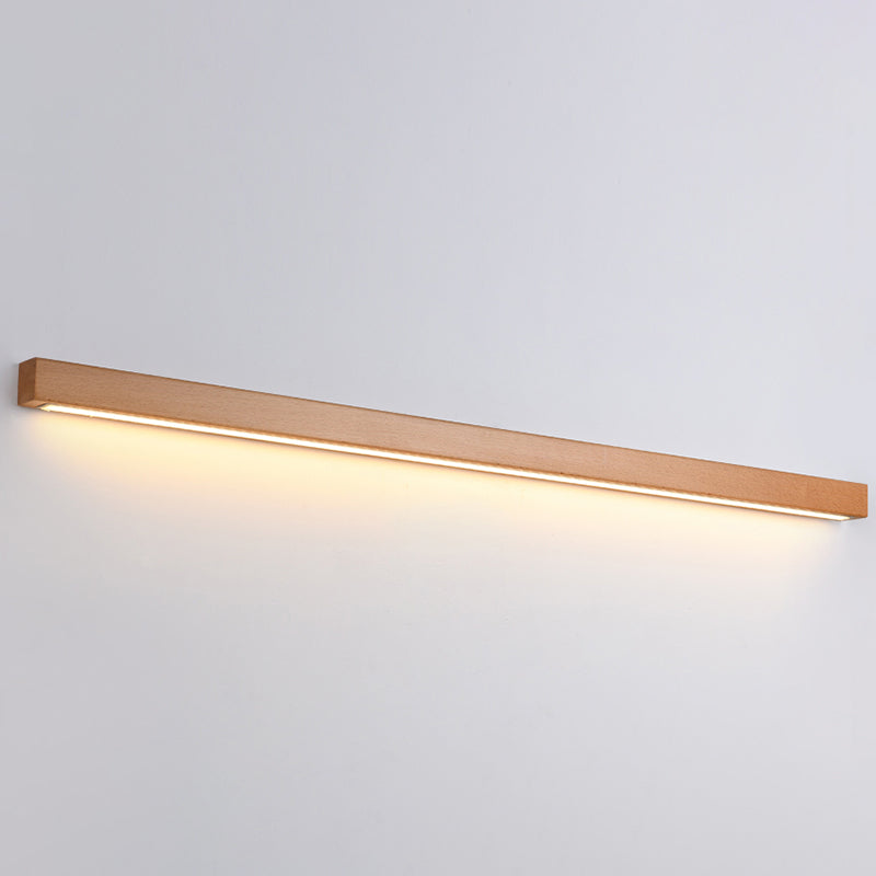 Wood Linear Wall Lighting Modern Style 1-Light Wall Mounted Light Fixture in Brown