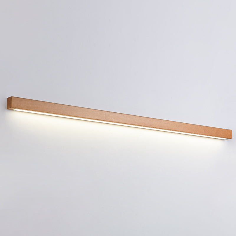 Wood Linear Wall Lighting Modern Style 1-Light Wall Mounted Light Fixture in Brown