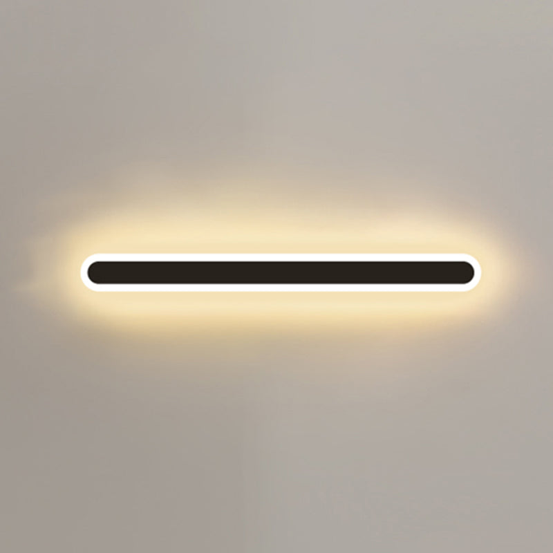 Iluminación de pared de sombra lineal de metal Estilo simple simple 1 luz de pared de pared lámpara de luz