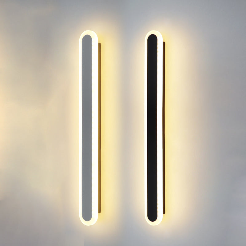Iluminación de pared de sombra lineal de metal Estilo simple simple 1 luz de pared de pared lámpara de luz