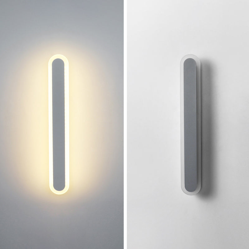 Iluminación de pared de sombra lineal de metal Estilo simple simple 1 luz de pared de pared lámpara de luz