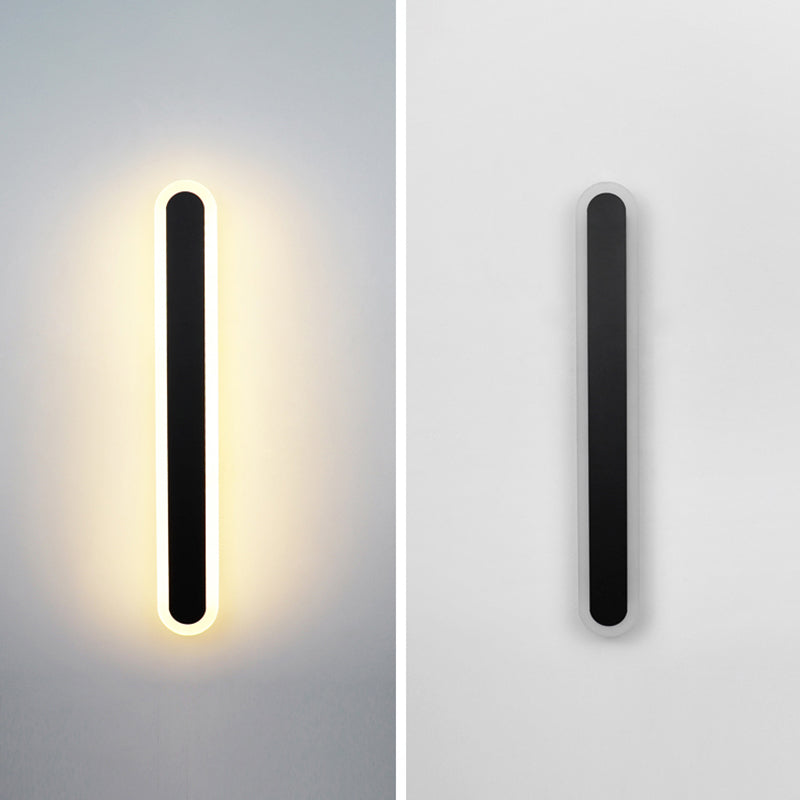 Iluminación de pared de sombra lineal de metal Estilo simple simple 1 luz de pared de pared lámpara de luz