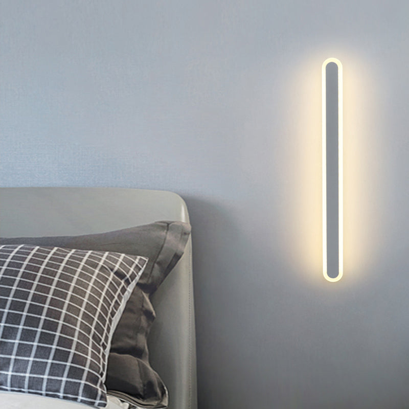 Iluminación de pared de sombra lineal de metal Estilo simple simple 1 luz de pared de pared lámpara de luz