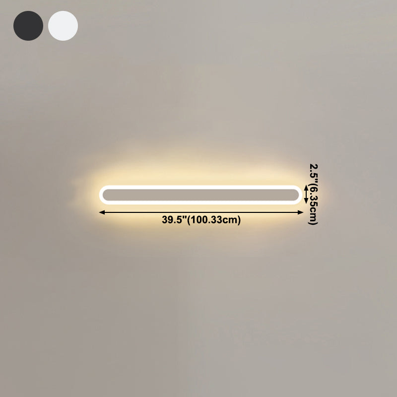 Iluminación de pared de sombra lineal de metal Estilo simple simple 1 luz de pared de pared lámpara de luz