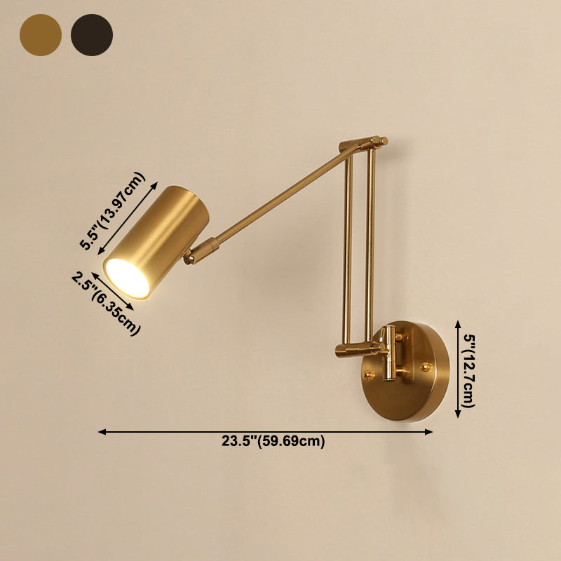 Metal Geometric Swing Arm Wall Lighting Modern 1-Light Wall Mounted Light Fixture
