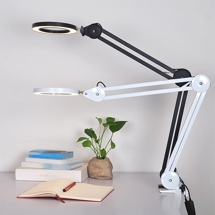 Circle Night Table Lamp Modern Style Metal One Light Nightstand Lamp