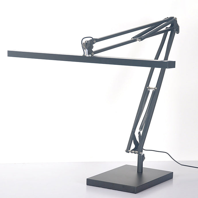 Linear Night Table Lamp Modern Style Metal 1 Light Nightstand Lamp in Black