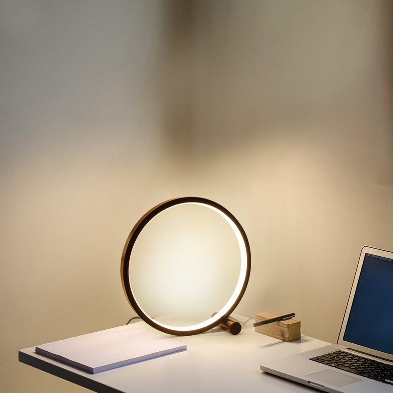 Lampada da tavolo notturna del cerchio in stile moderno in metallo 1 comodino leggero lampada