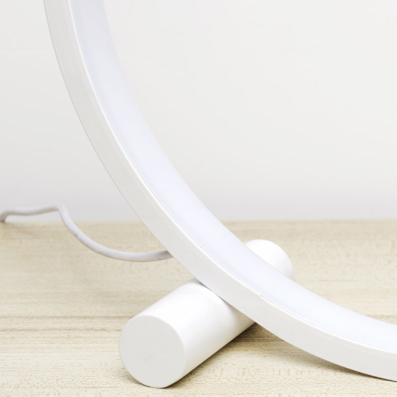 Lampada da tavolo notturna del cerchio in stile moderno in metallo 1 comodino leggero lampada