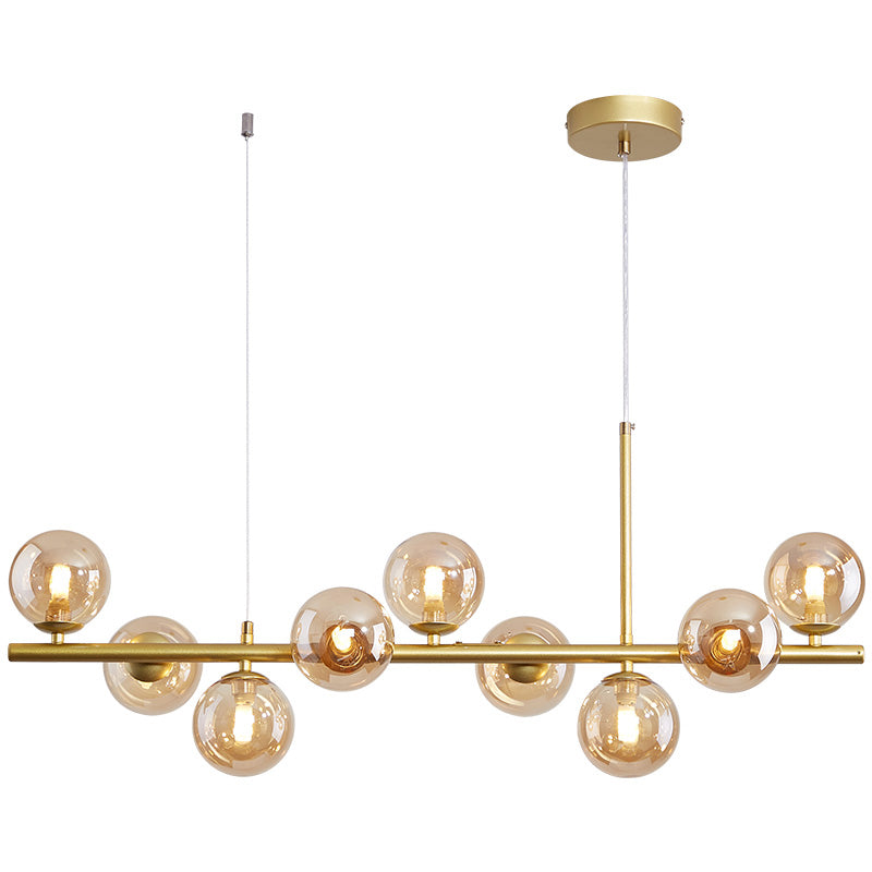 Modern Style Spherical Shape Island Lights Clear Glass Island Lighting