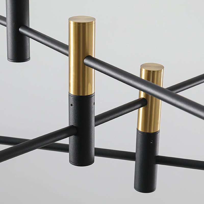 Black and Gold Globe Hanging Lamp in Modern Style Lacquered Iron Chandelier with Glass Shade