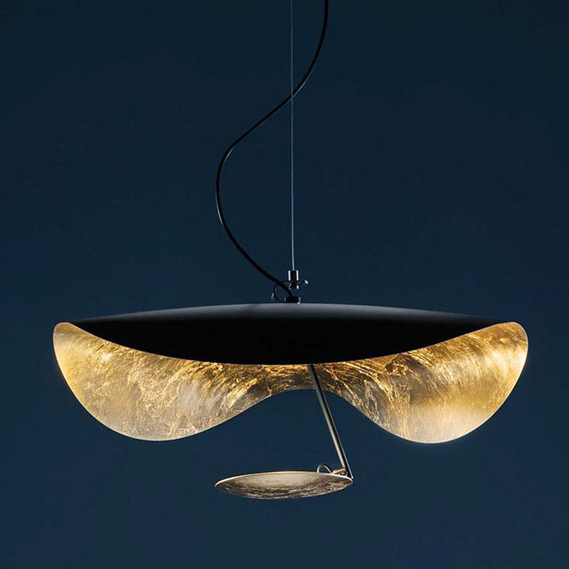 Lampe suspendue à LED d'or dans le pendentif en fer laqué moderne de style artistique pour salle à manger