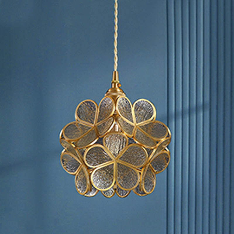 Verre Sphérique Shade Hanging Lights Modern Style 1 Tête Hanging Mount Fixture For Dining Room