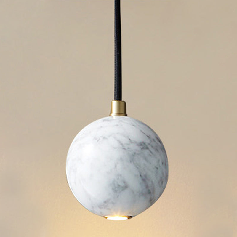 Marble Sphérique Shade Hanging Lights Modern Style 1 Tête Hanging Mount Fixture For Bedroom