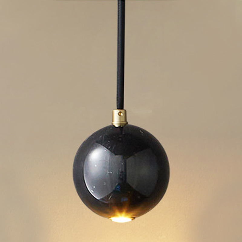 Marble Sphérique Shade Hanging Lights Modern Style 1 Tête Hanging Mount Fixture For Bedroom