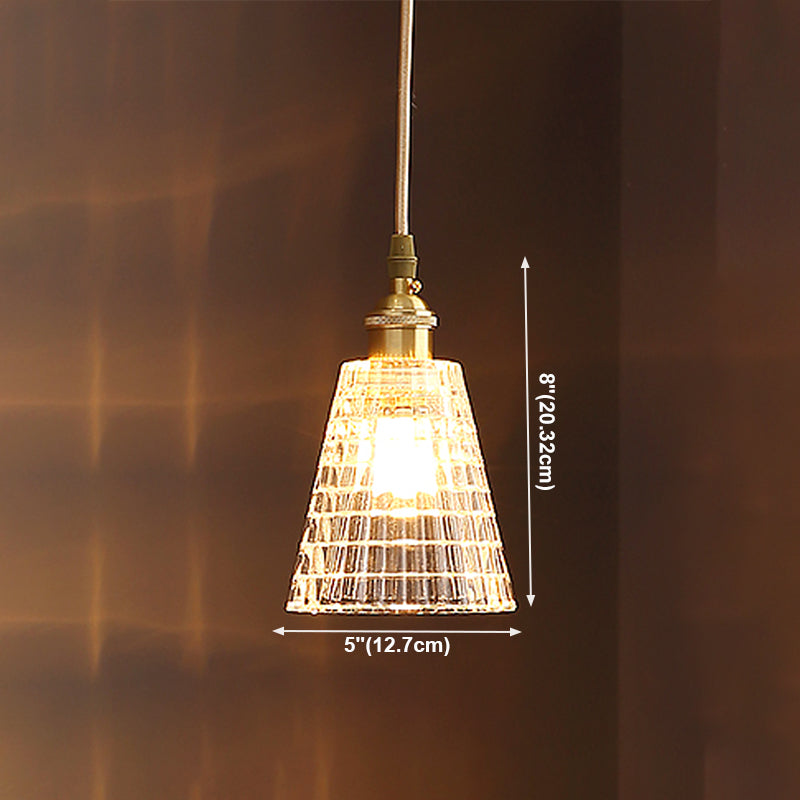 Glass Barrel Shade Hanging Lights Modern Style 1 Head Hanging Mount Fixture for Bedroom