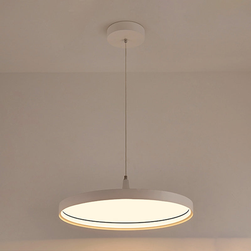 Moderne minimalistische LED -hangende lamp Aluminium cirkelvormige hanglamp met siliconen schaduw