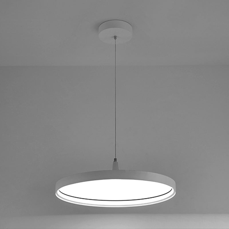 Moderne minimalistische LED -hangende lamp Aluminium cirkelvormige hanglamp met siliconen schaduw