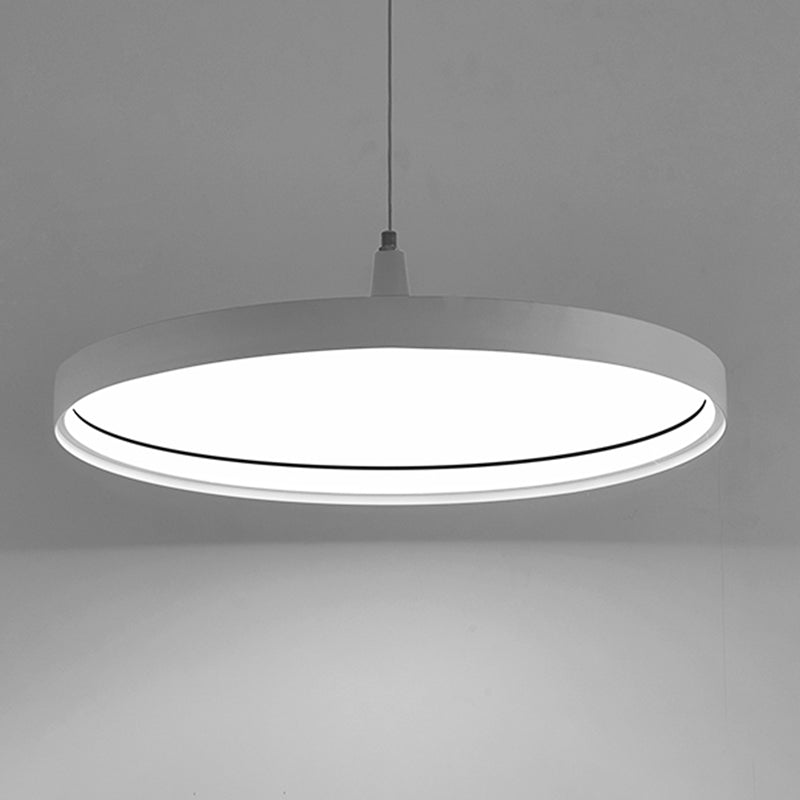 Moderne minimalistische LED -hangende lamp Aluminium cirkelvormige hanglamp met siliconen schaduw