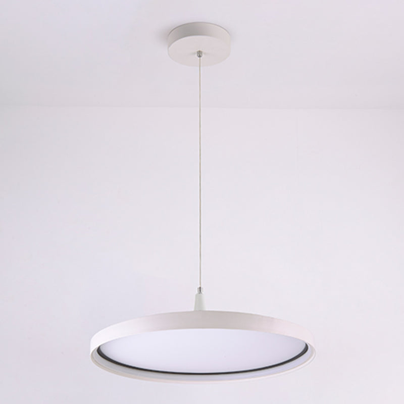 Moderne minimalistische LED -hangende lamp Aluminium cirkelvormige hanglamp met siliconen schaduw