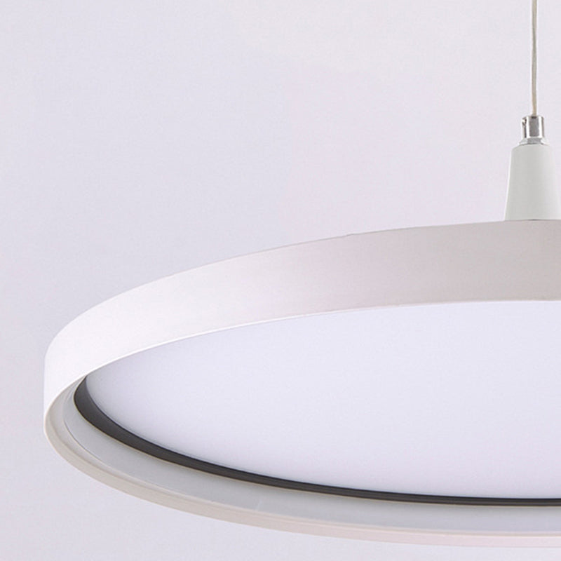 Moderne minimalistische LED -hangende lamp Aluminium cirkelvormige hanglamp met siliconen schaduw