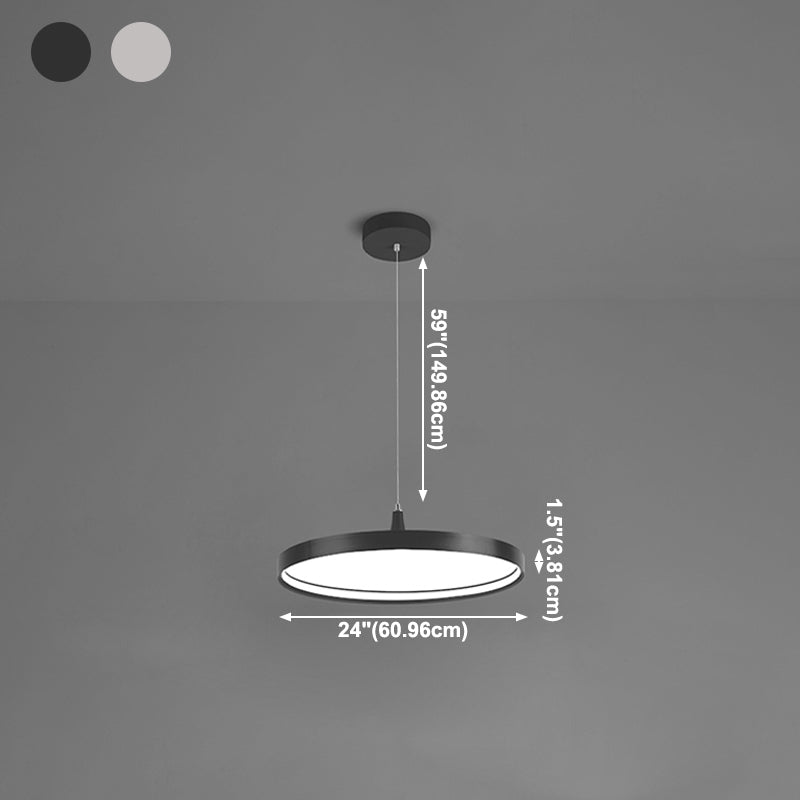 Moderne minimalistische LED -hangende lamp Aluminium cirkelvormige hanglamp met siliconen schaduw