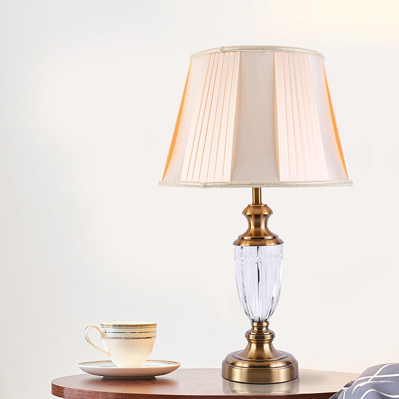 Éclairage de travail en forme d'urne Modernisme Lampe de lecture à 1 tête en cristal taillé à la main en beige