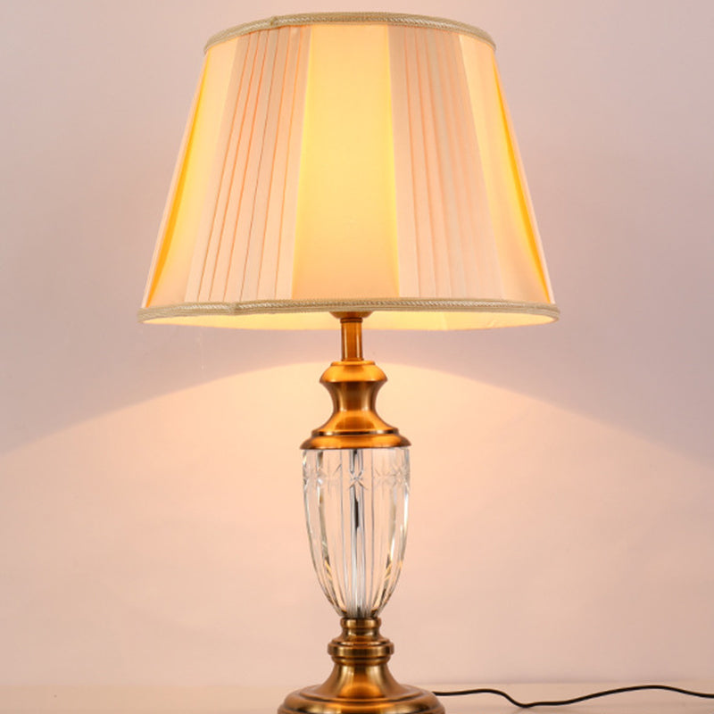 Éclairage de travail en forme d'urne Modernisme Lampe de lecture à 1 tête en cristal taillé à la main en beige