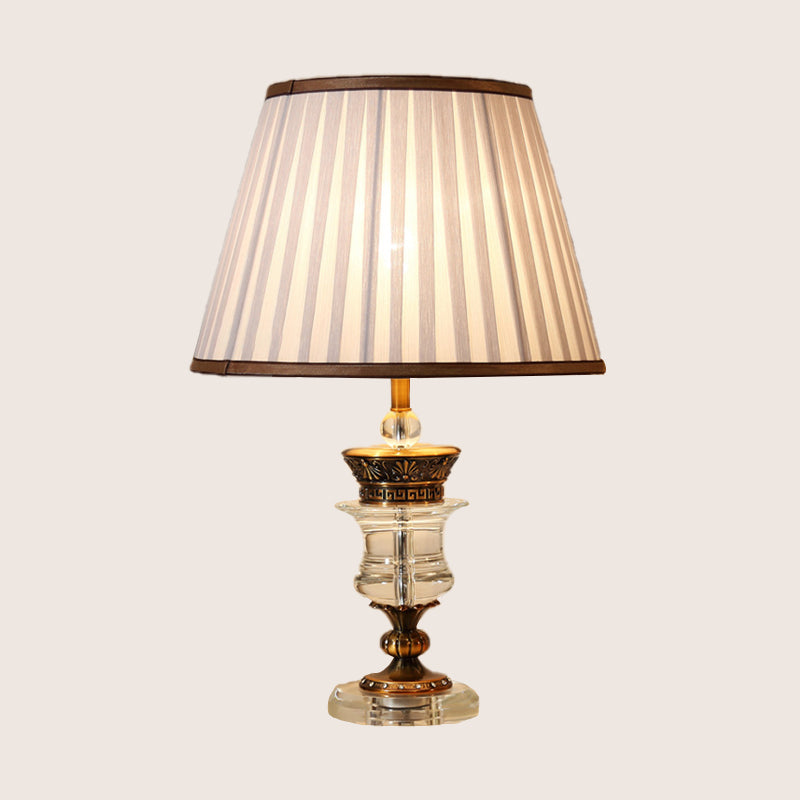 1 tête de salle à manger lampe de bureau moderne table de table beige avec une teinte de tissu poussée large
