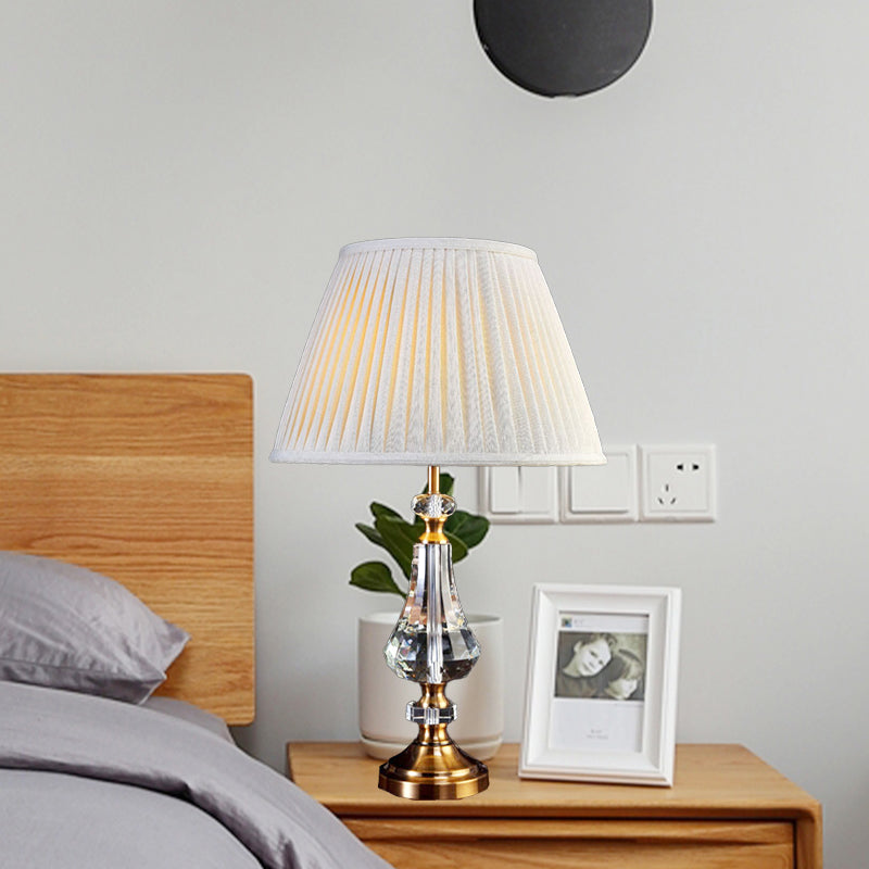 Eigentijdse curvy tafellamp handgesneden kristal 1 lamp leesboek licht in grijs