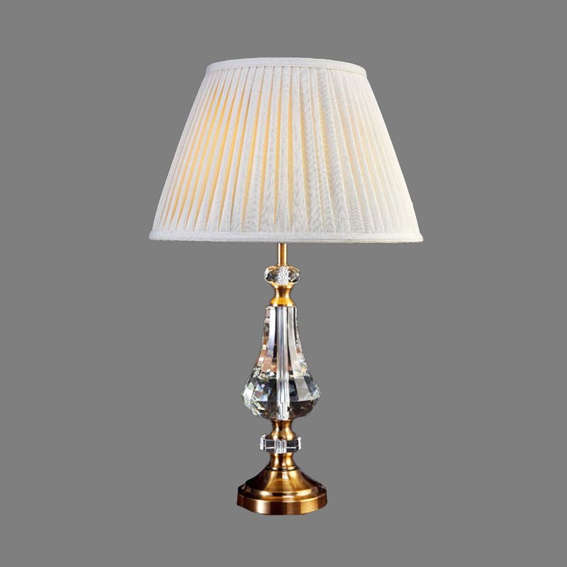 Eigentijdse curvy tafellamp handgesneden kristal 1 lamp leesboek licht in grijs