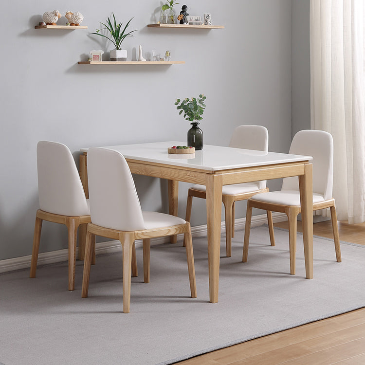 Table à manger rectangulaire du milieu du siècle, table en marbre avec base à 4 pieds pour la maison