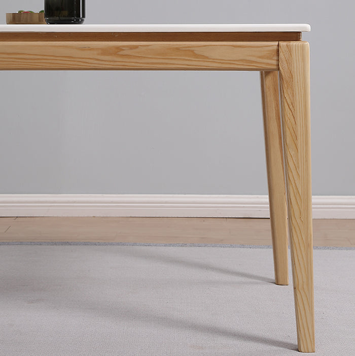 Table à manger rectangulaire du milieu du siècle, table en marbre avec base à 4 pieds pour la maison