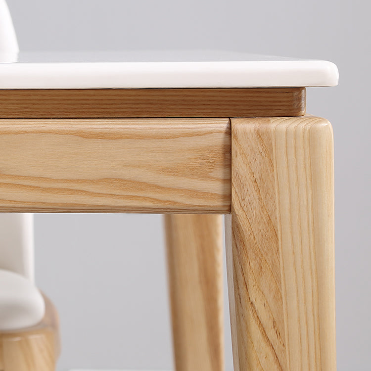 Table à manger rectangulaire du milieu du siècle, table en marbre avec base à 4 pieds pour la maison